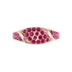 Rounded Pave Ruby Ring (0.44 CTW) Top Flat View