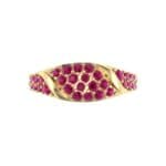 Rounded Pave Ruby Ring (0.44 CTW) Top Flat View