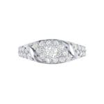 Rounded Pave Diamond Ring (0.44 CTW) Top Flat View
