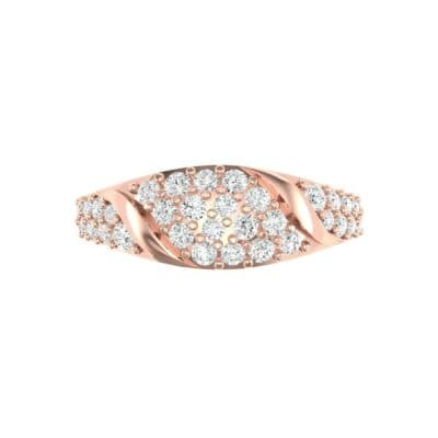 Rounded Pave Diamond Ring (0.44 CTW) Top Flat View