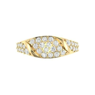 Rounded Pave Diamond Ring (0.44 CTW) Top Flat View