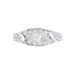 Rounded Pave Diamond Ring (0.44 CTW) Top Flat View