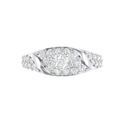 Rounded Pave Crystal Ring (0.44 CTW) Top Flat View