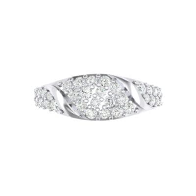 Rounded Pave Diamond Ring (0.44 CTW) Top Flat View