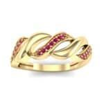 Pave Plume Ruby Ring (0.11 CTW) Top Dynamic View