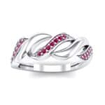 Pave Plume Ruby Ring (0.11 CTW) Top Dynamic View