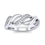 Pave Plume Diamond Ring (0.11 CTW) Top Dynamic View