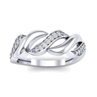 Pave Plume Diamond Ring (0.11 CTW) Top Dynamic View