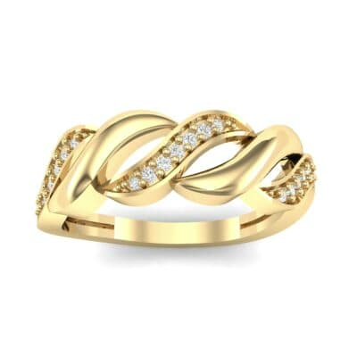 Pave Plume Diamond Ring (0.11 CTW) Top Dynamic View