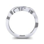 Pave Plume Blue Sapphire Ring (0.11 CTW) Side View