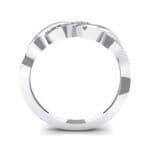 Pave Plume Blue Sapphire Ring (0.11 CTW) Side View