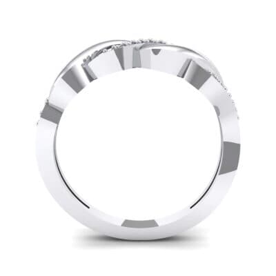 Pave Plume Blue Sapphire Ring (0.11 CTW) Side View