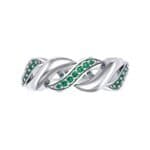 Pave Plume Emerald Ring (0.11 CTW) Top Flat View