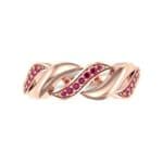 Pave Plume Ruby Ring (0.11 CTW) Top Flat View