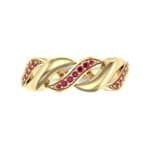Pave Plume Ruby Ring (0.11 CTW) Top Flat View