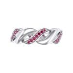 Pave Plume Ruby Ring (0.11 CTW) Top Flat View