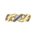 Pave Plume Blue Sapphire Ring (0.11 CTW) Top Flat View