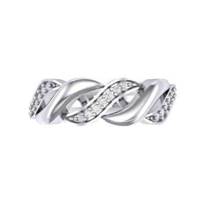 Pave Plume Diamond Ring (0.11 CTW) Top Flat View