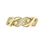 Pave Plume Diamond Ring (0.11 CTW) Top Flat View