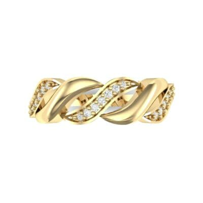 Pave Plume Diamond Ring (0.11 CTW) Top Flat View