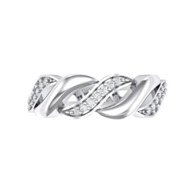 Pave Plume Diamond Ring (0.11 CTW) Top Flat View