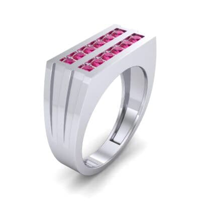 Inset Signet Ruby Ring (0.72 CTW) Perspective View