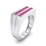 Inset Signet Ruby Ring (0.72 CTW) Perspective View