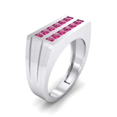 Inset Signet Ruby Ring (0.72 CTW) Perspective View