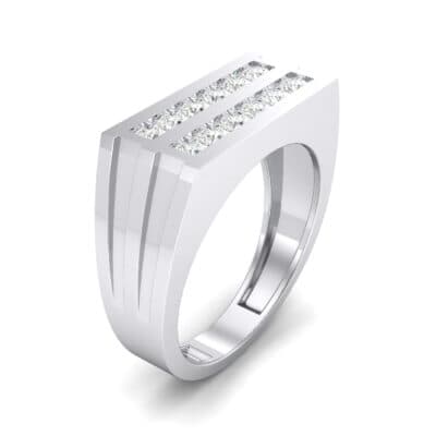 Inset Signet Diamond Ring (0.72 CTW) Perspective View