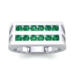 Inset Signet Emerald Ring (0.72 CTW) Top Dynamic View