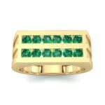 Inset Signet Emerald Ring (0.72 CTW) Top Dynamic View