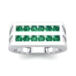 Inset Signet Emerald Ring (0.72 CTW) Top Dynamic View