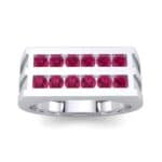 Inset Signet Ruby Ring (0.72 CTW) Top Dynamic View