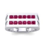 Inset Signet Ruby Ring (0.72 CTW) Top Dynamic View