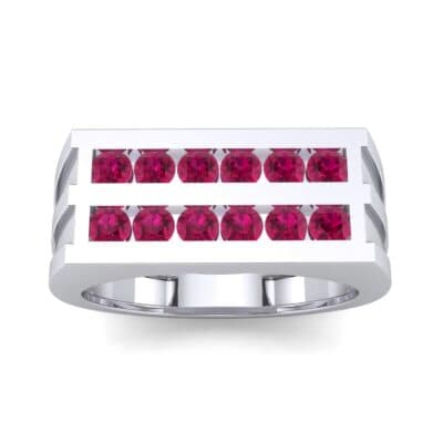 Inset Signet Ruby Ring (0.72 CTW) Top Dynamic View