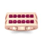 Inset Signet Ruby Ring (0.72 CTW) Top Dynamic View