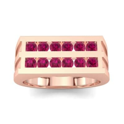 Inset Signet Ruby Ring (0.72 CTW) Top Dynamic View
