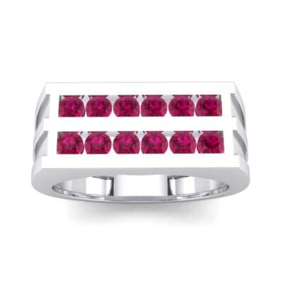 Inset Signet Ruby Ring (0.72 CTW) Top Dynamic View