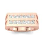Inset Signet Diamond Ring (0.72 CTW) Top Dynamic View