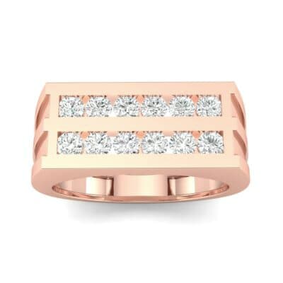 Inset Signet Diamond Ring (0.72 CTW) Top Dynamic View