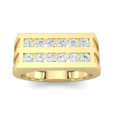 Inset Signet Diamond Ring (0.72 CTW) Top Dynamic View