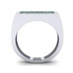 Inset Signet Emerald Ring (0.72 CTW) Side View