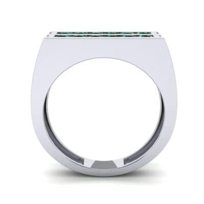 Inset Signet Emerald Ring (0.72 CTW) Side View