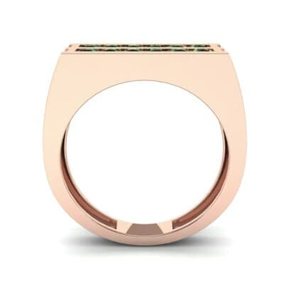 Inset Signet Emerald Ring (0.72 CTW) Side View