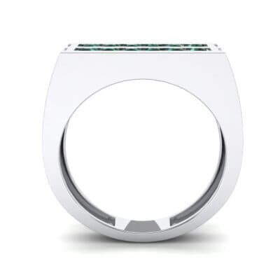 Inset Signet Emerald Ring (0.72 CTW) Side View