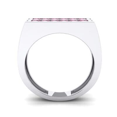 Inset Signet Ruby Ring (0.72 CTW) Side View