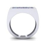 Inset Signet Blue Sapphire Ring (0.72 CTW) Side View