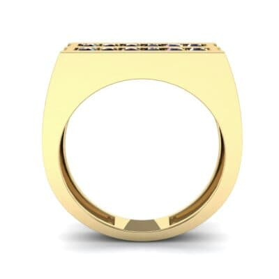 Inset Signet Blue Sapphire Ring (0.72 CTW) Side View