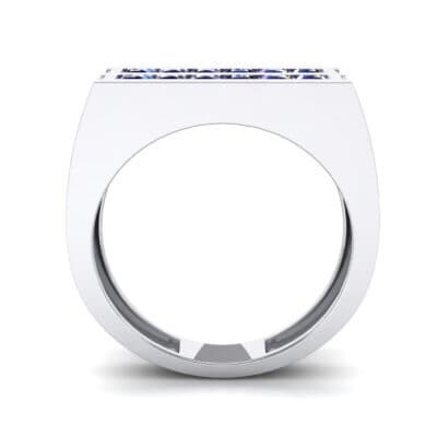 Inset Signet Blue Sapphire Ring (0.72 CTW) Side View