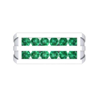 Inset Signet Emerald Ring (0.72 CTW) Top Flat View